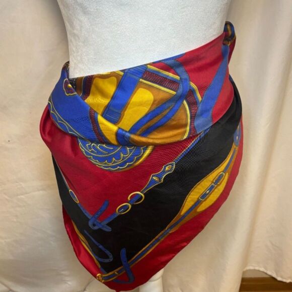 Vintage Y2K Oscar De La Renta Rope Pattern Silk Scarf - Picture 6 of 6